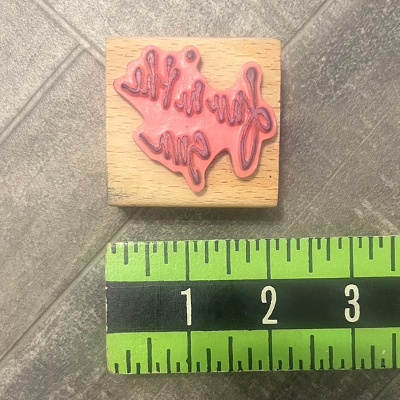 Pink Script Wooden Craft Stamp - Picture 2 of 5